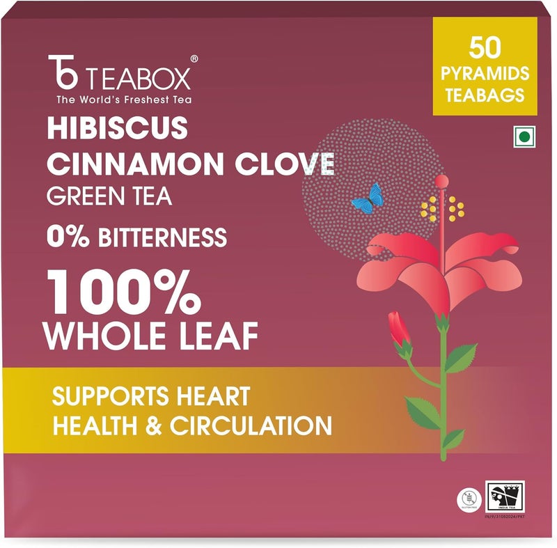 Teabox Organic Hibiscus Cinnamon Clove Green Tea - Image 1